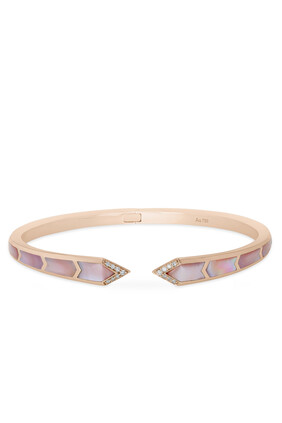 JUNONIA BANGLE - PINK MOTHER OF PEARL - RG:Pink gold:M:Pink gold:L